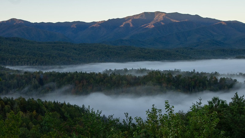 Smoky Mountains Aerial Photo Gatlinburg Tennessee
