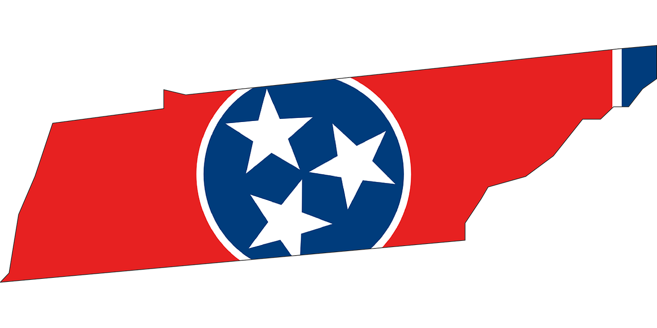 Tennessee Flag Map Stock Photo