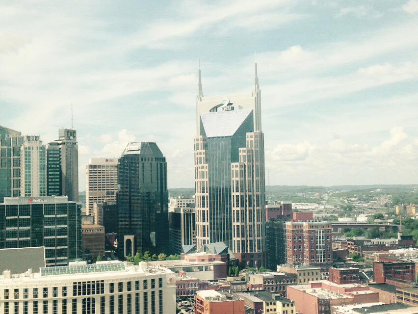 Photo of the downtown Nashville, Tennessee skyline.