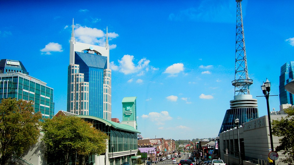 Stock photo of Nashville, Tennessee's downtown skyline.